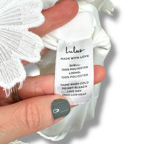 Lulus NWOT Aramis White Embroidered Lace Strapless Bustier Midi Dress Large - Picture 10 of 10